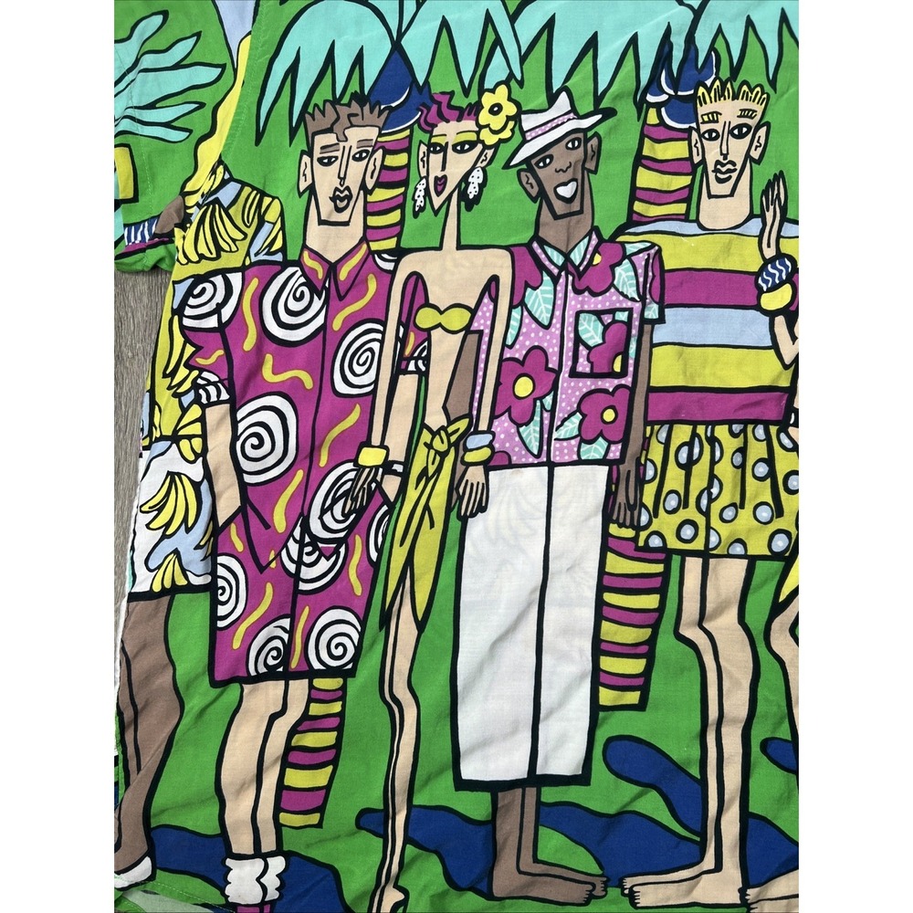 VTG 80's Esprit Resnicoff Art Print Top Women's Small Beach Tropical Shirt Tunic - Picture 9 of 16
